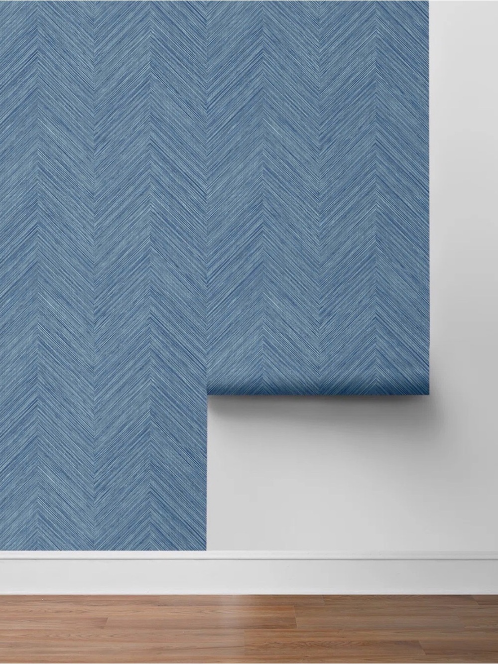 wade logan Blue Chevron Herringbone Texture Wallpaper
